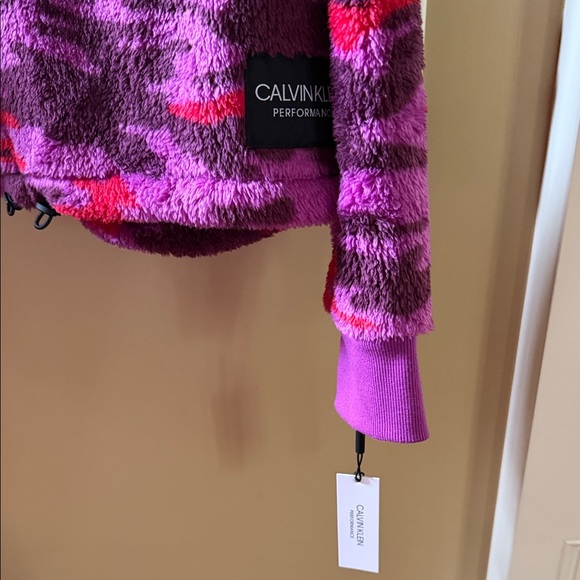 Calvin Klein Performance Purple and Red Camo Fleece Top - Picture 2 of 7
